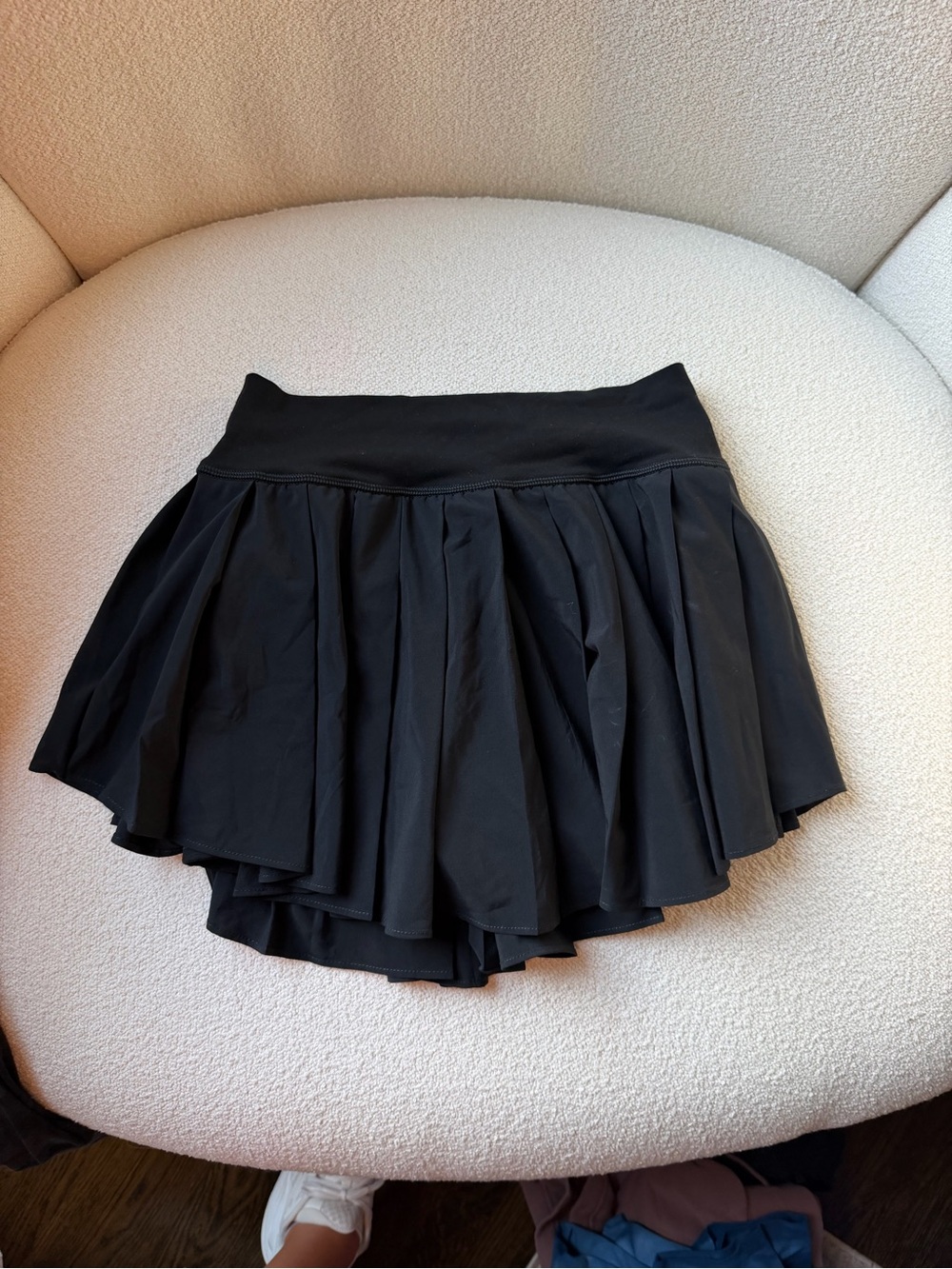 Black Pleated Active Skirt